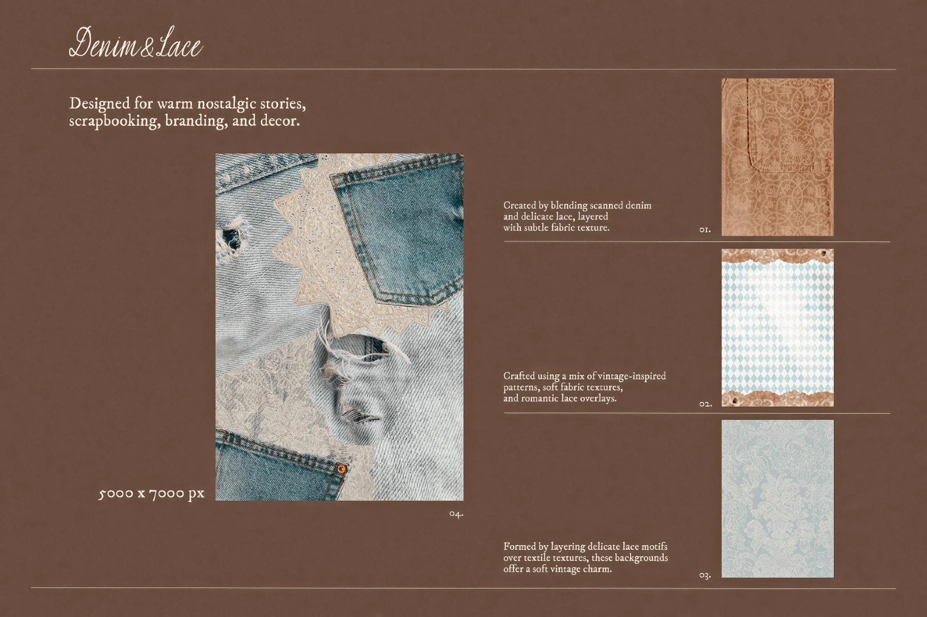 Charm Denim & Lace Textures