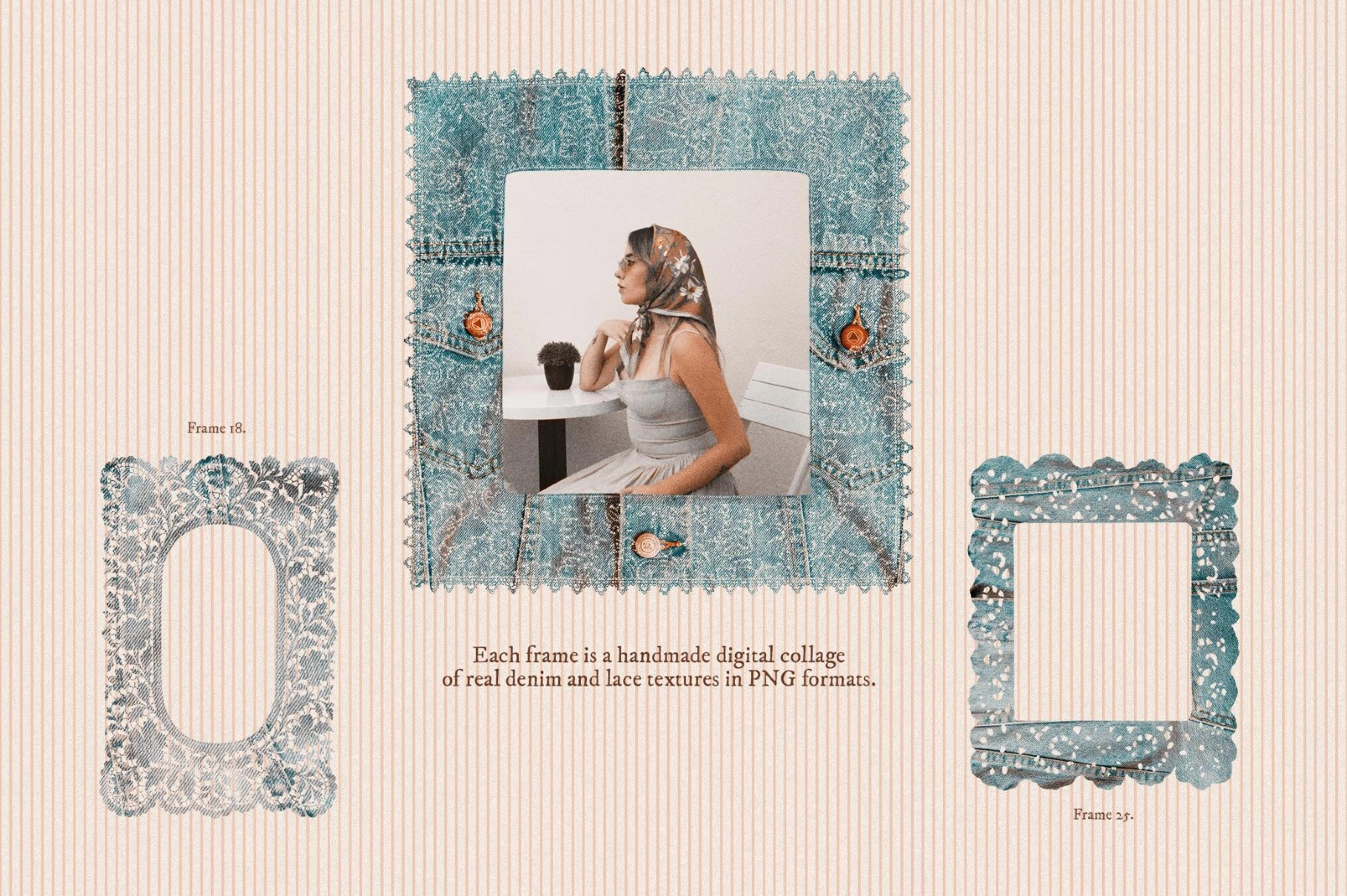 Charm Denim & Lace Textures