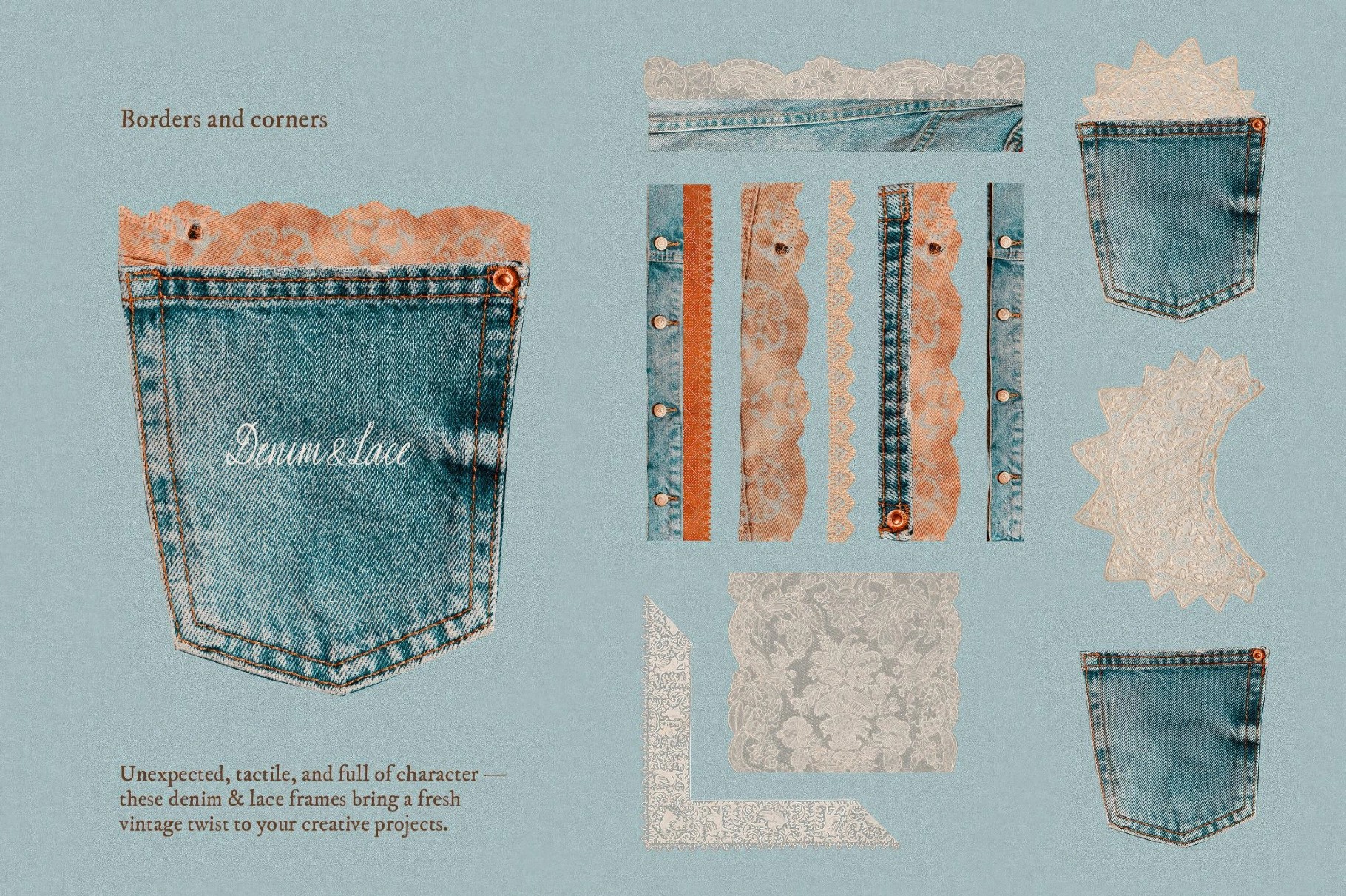 Charm Denim & Lace Textures