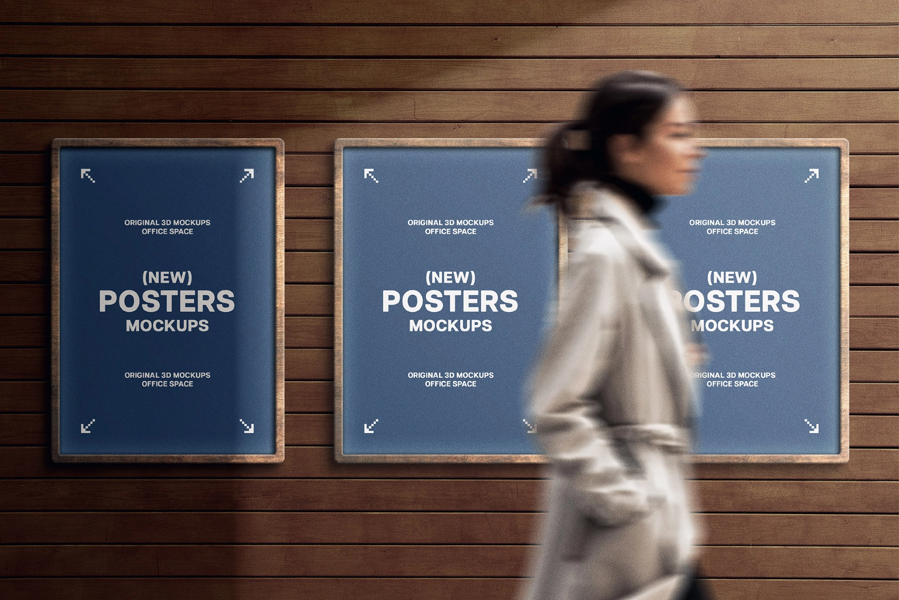 Wooden Wall Poster Mockup