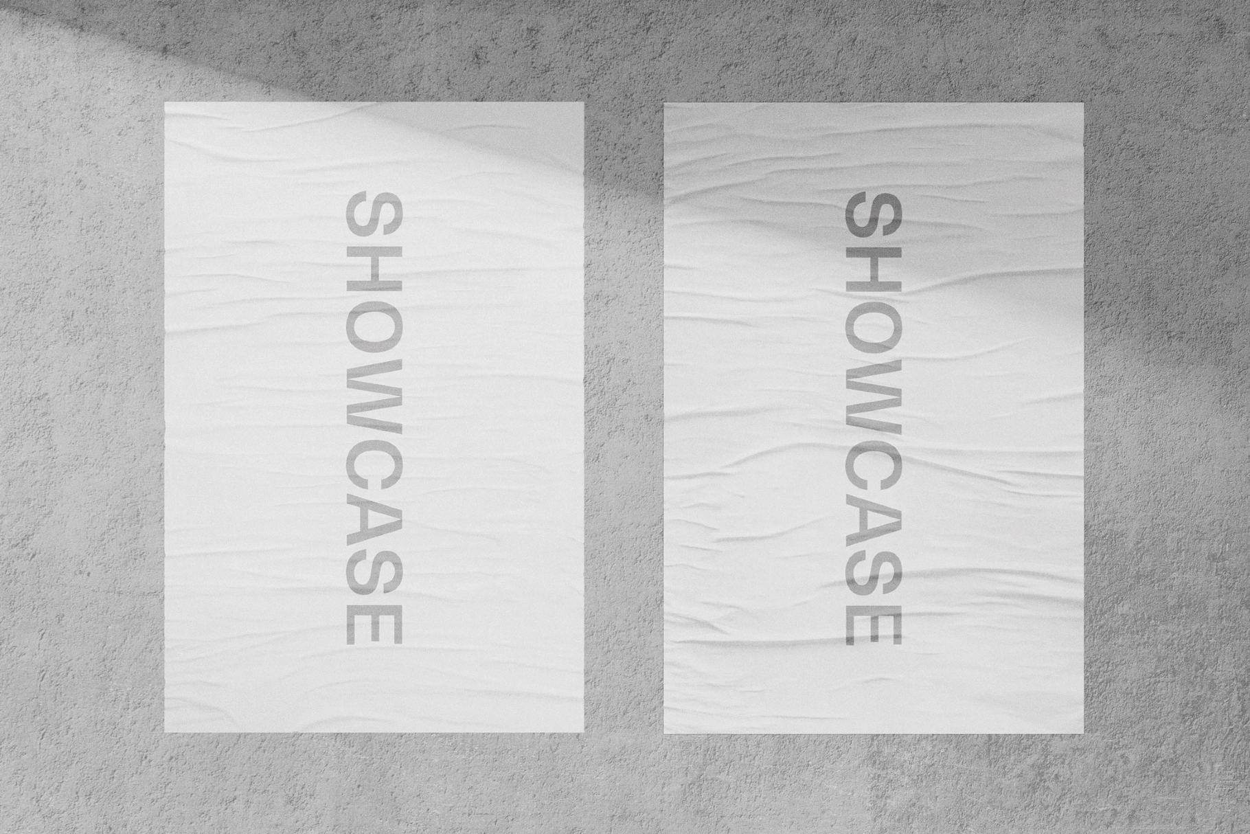 Realistic Dual Glued Posters Mockup