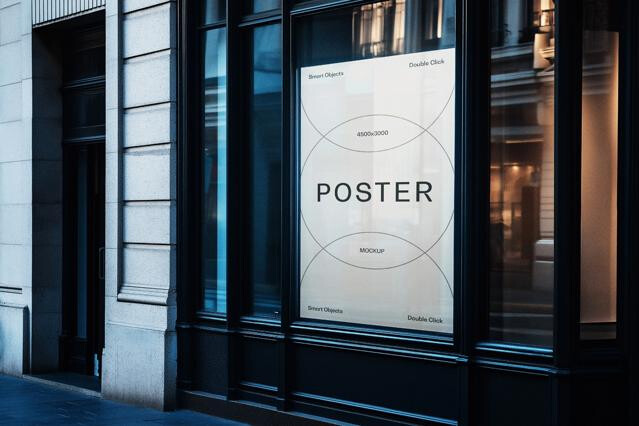 Boutique Storefront Poster Mockup