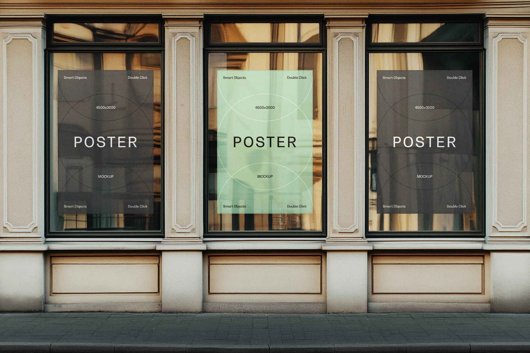 Storefront Window Posters Mockup