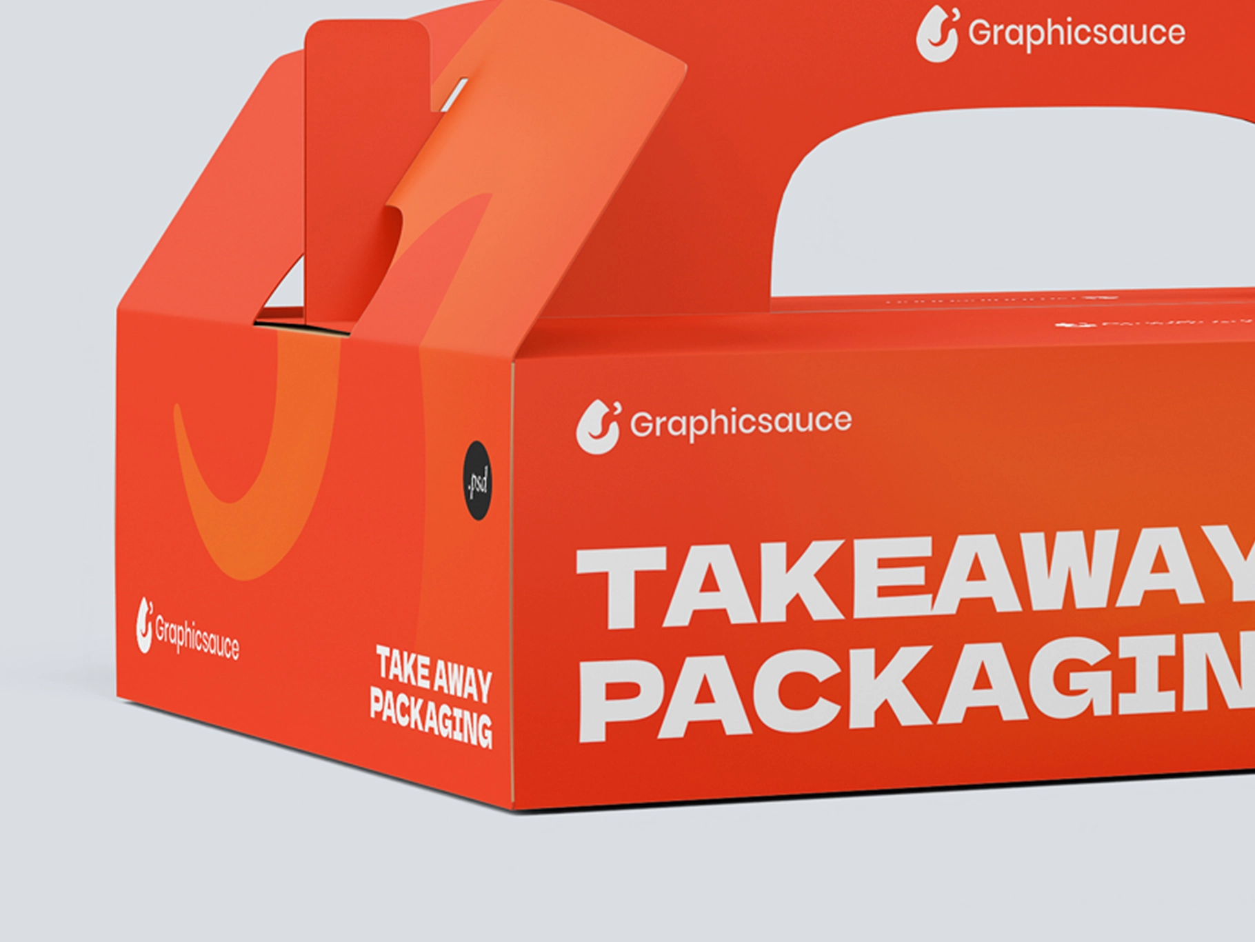 Takeaway Packaging Mockup Back Half Side View
