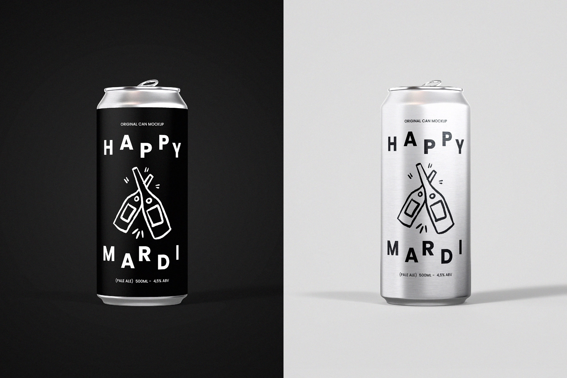 500 ML Can Mockup