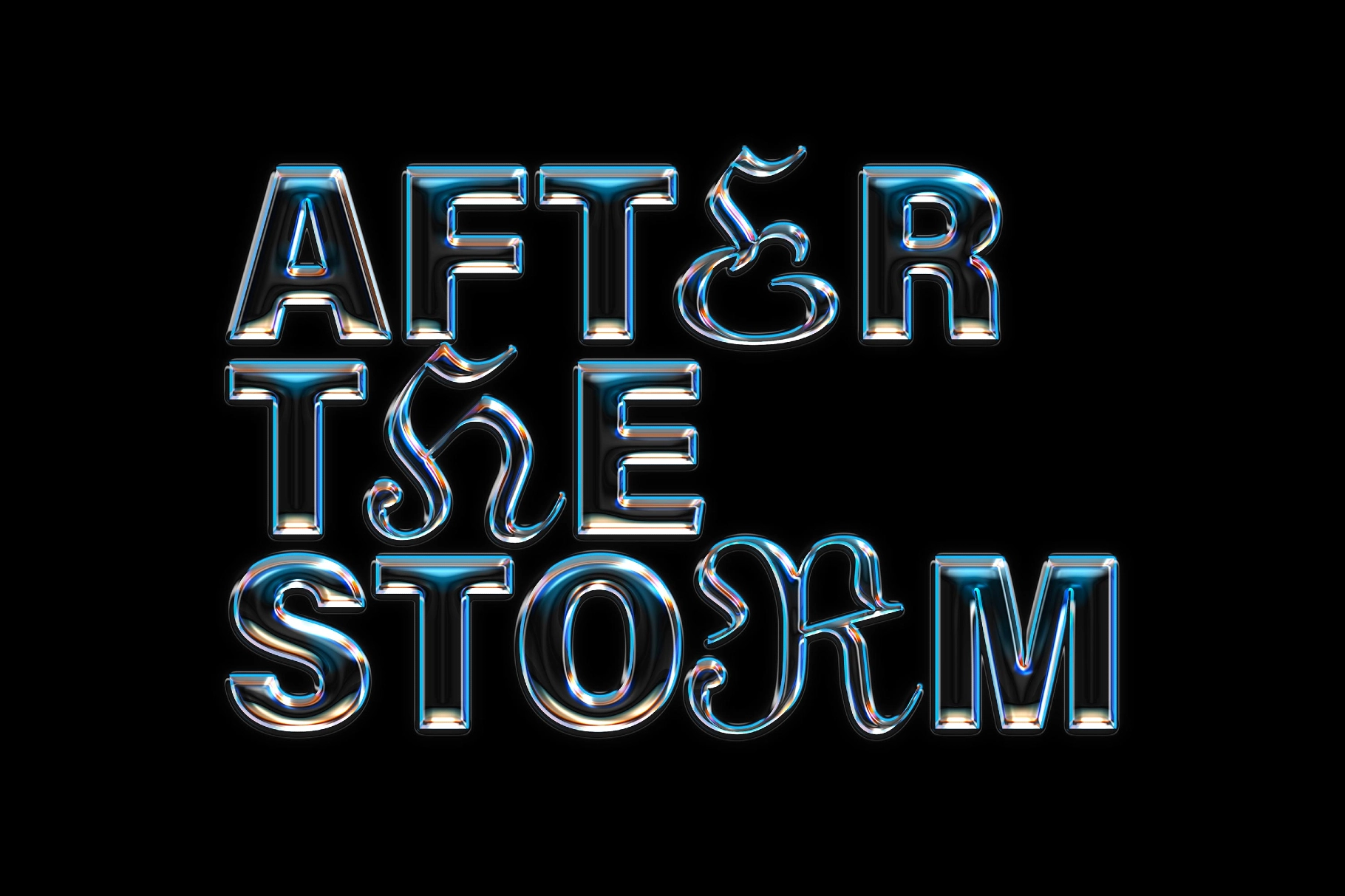 Gothic Glass Chrome Text Effect