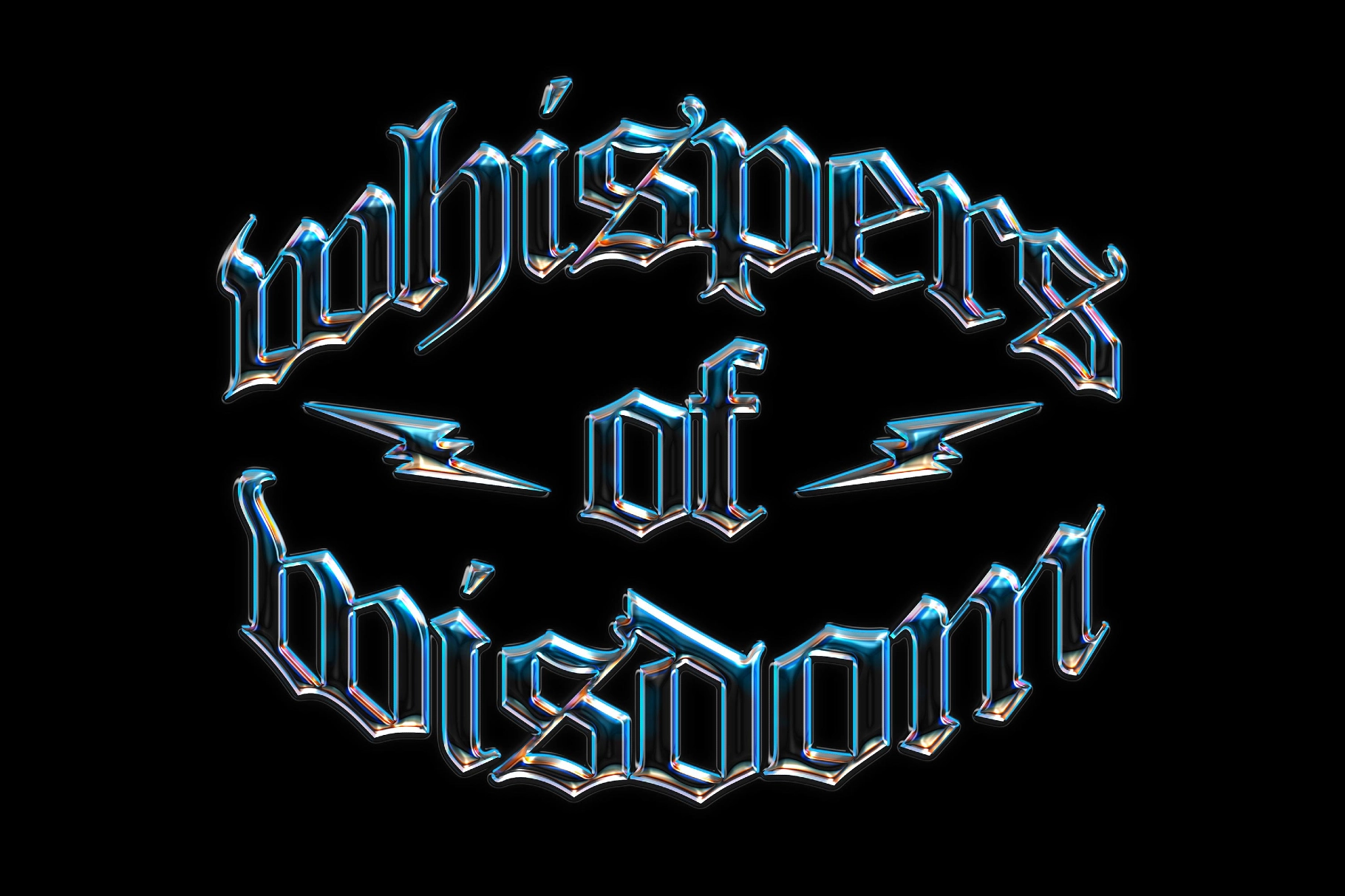 Gothic Glass Chrome Text Effect