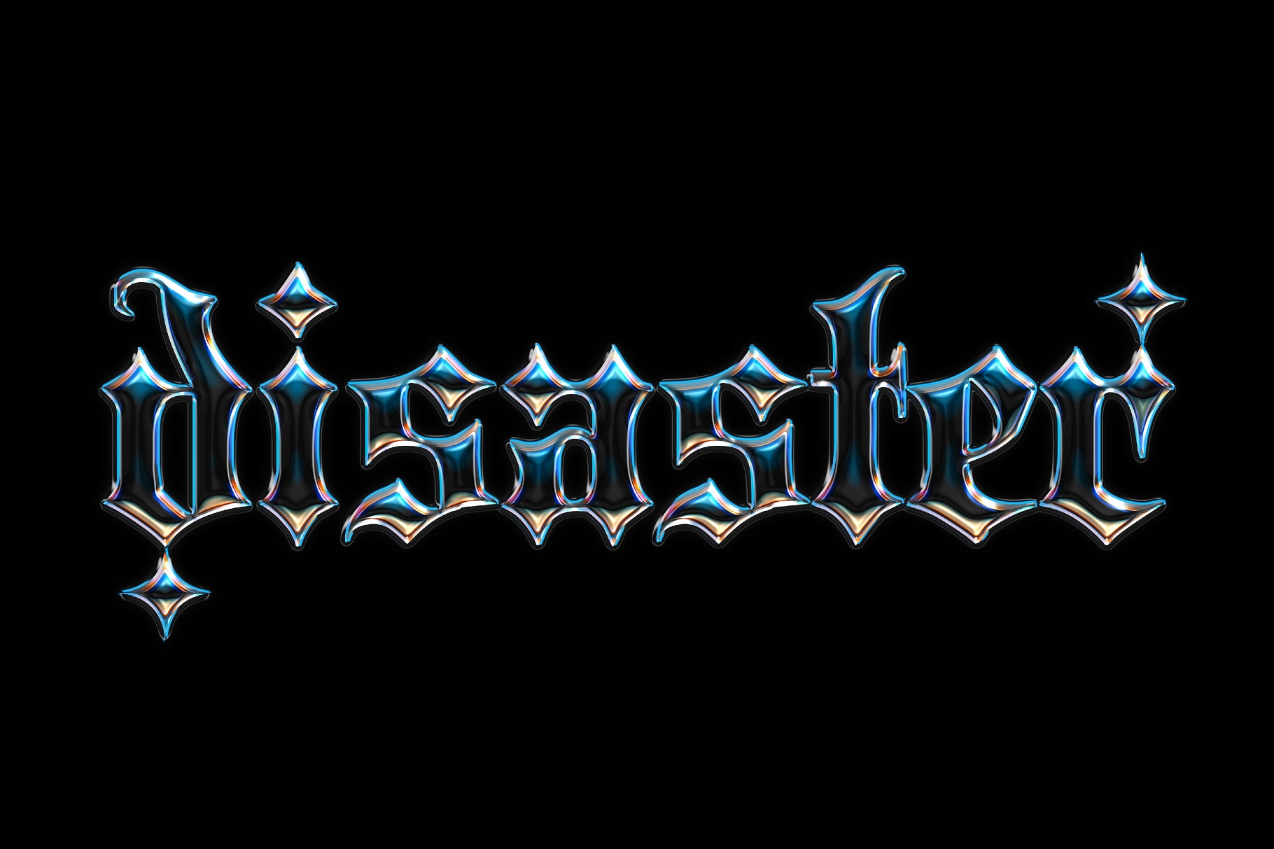 Gothic Glass Chrome Text Effect