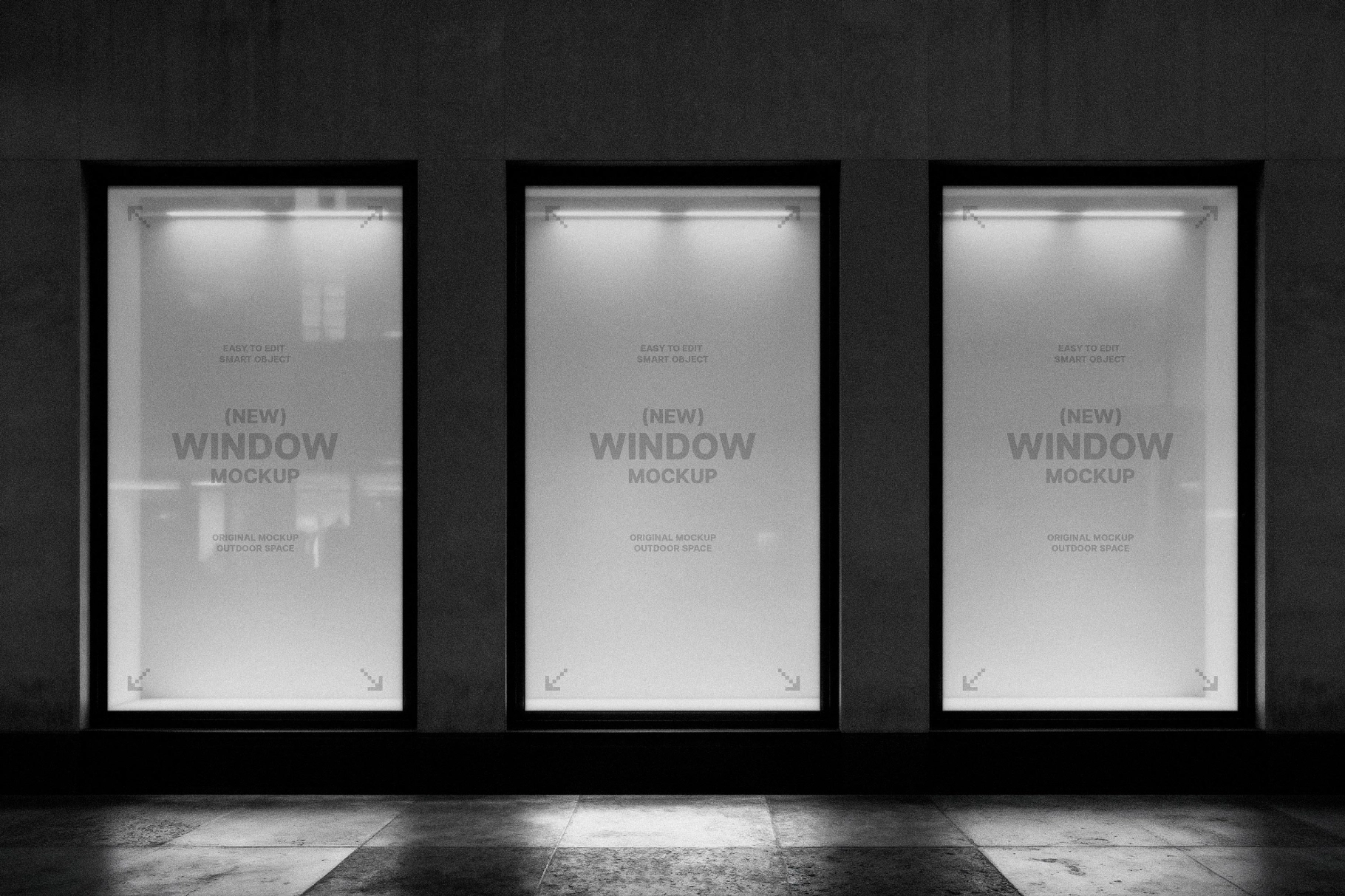 Glowing Storefront Windows Mockup