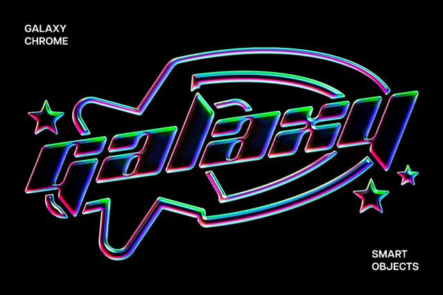 Galaxy Chrome Text & Logo Effect