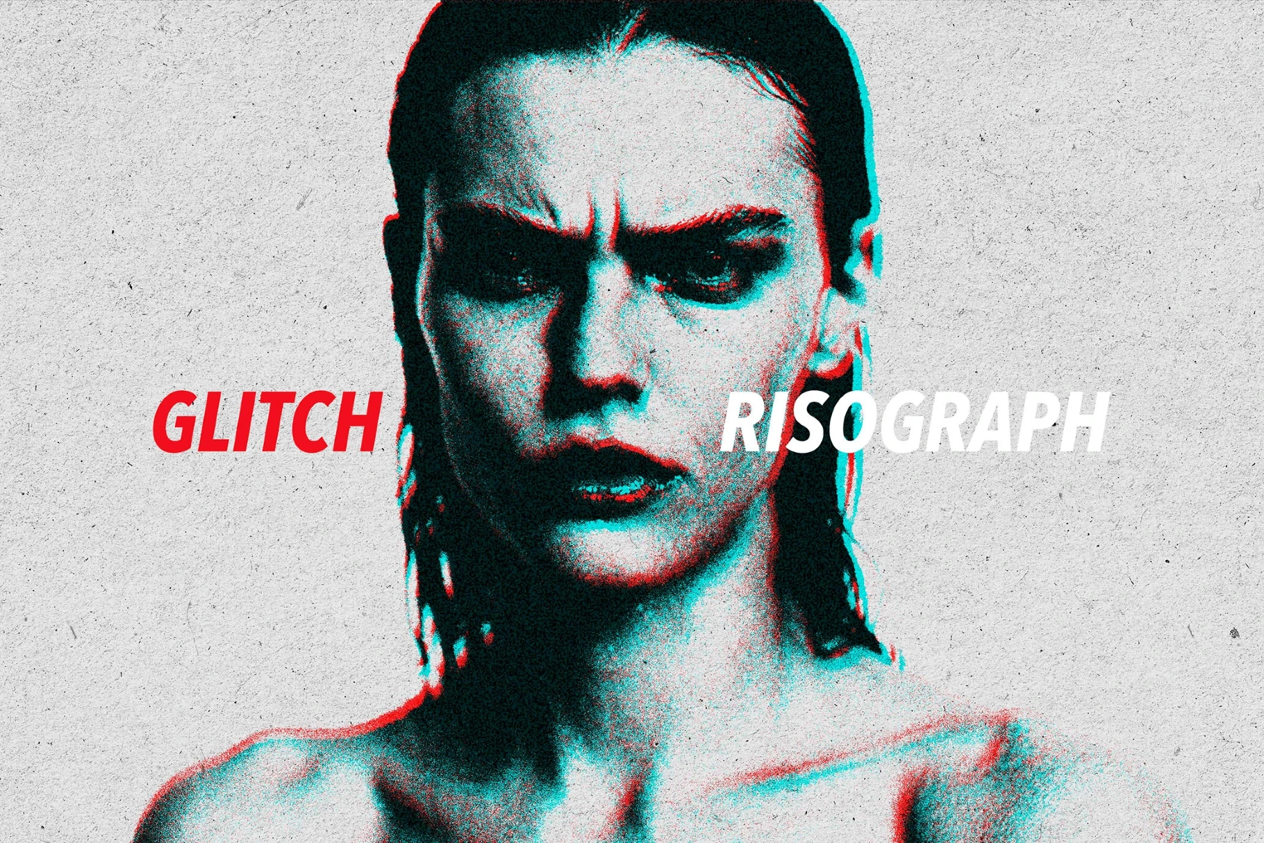 Glitch Risograph Photo Effect