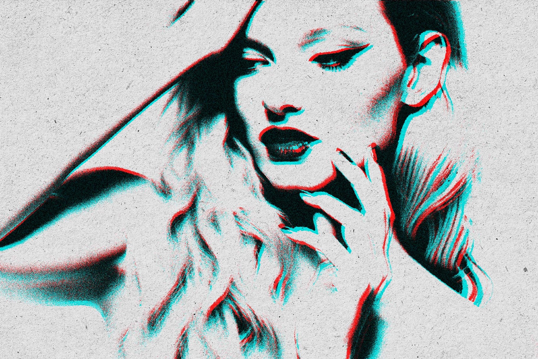 Glitch Risograph Photo Effect