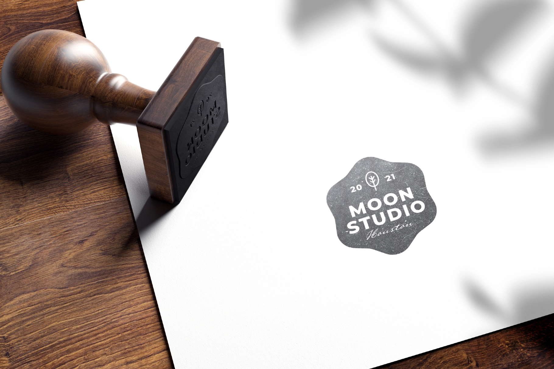 Square Rubber Stamp Logo Mockups