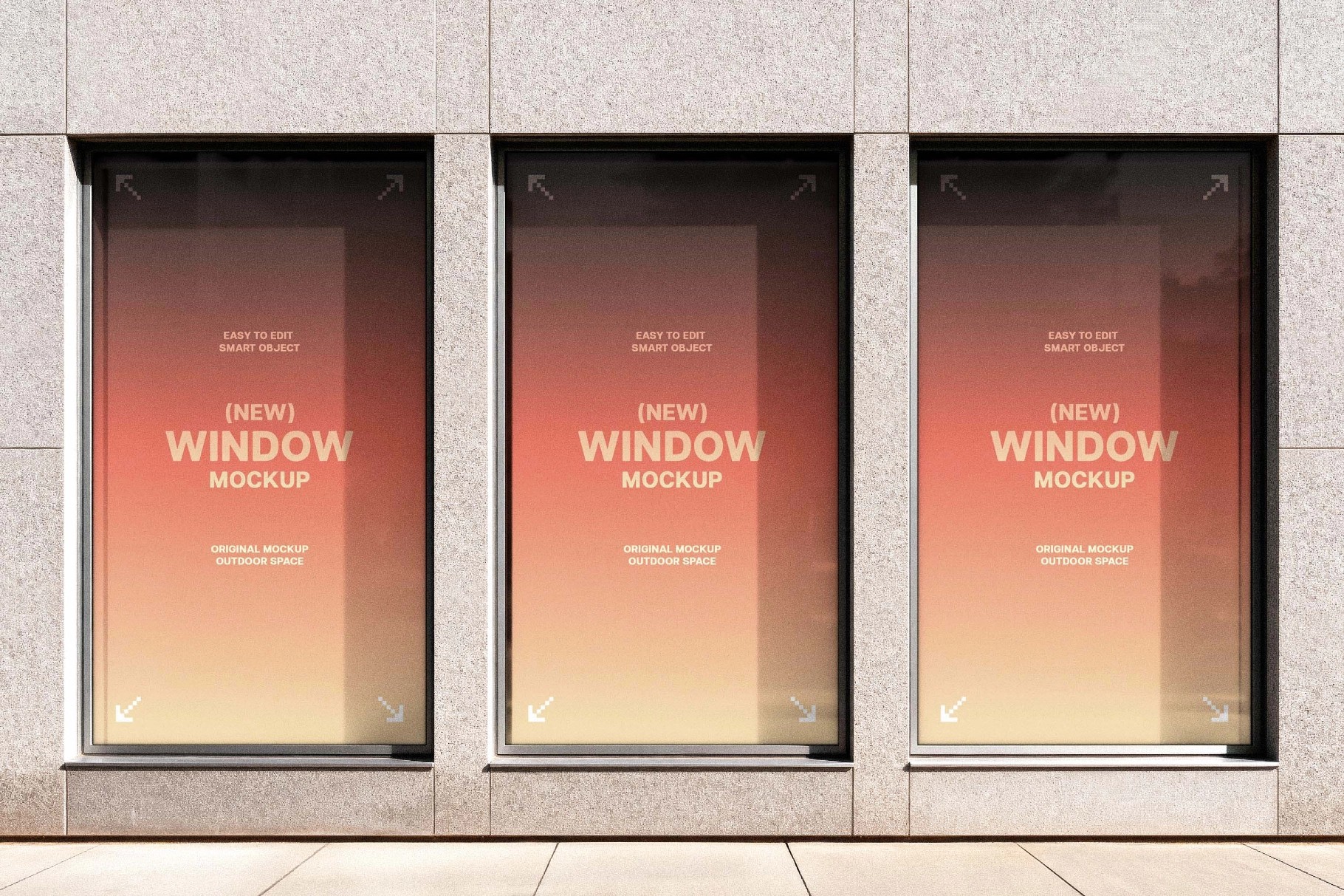 Vertical Storefront Windows Mockup