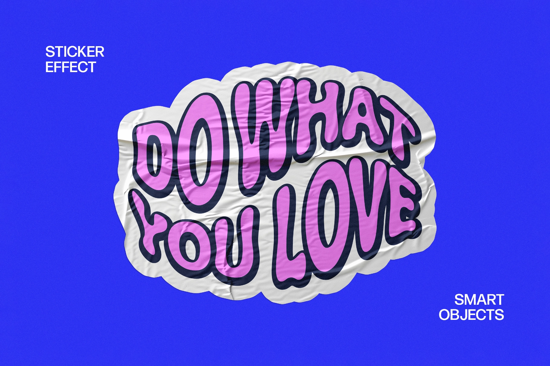 Wrinkled Matte Sticker Mockup