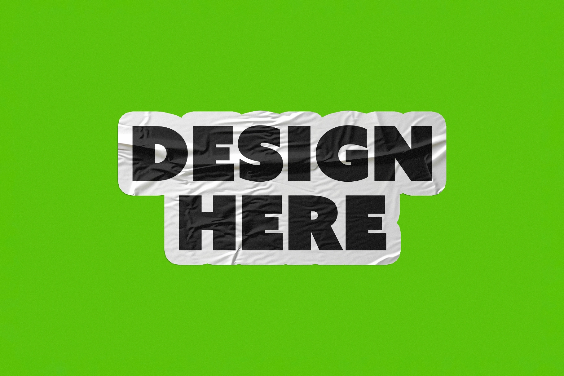 Wrinkled Matte Sticker Mockup