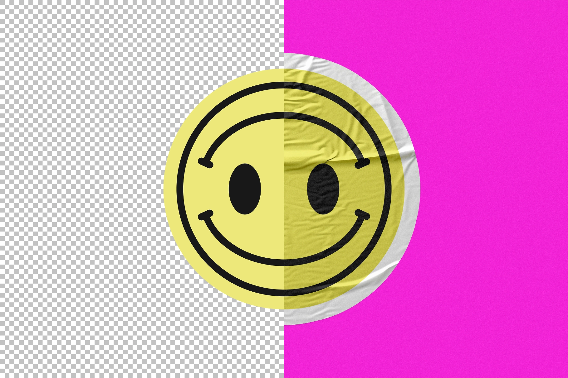 Wrinkled Matte Sticker Mockup