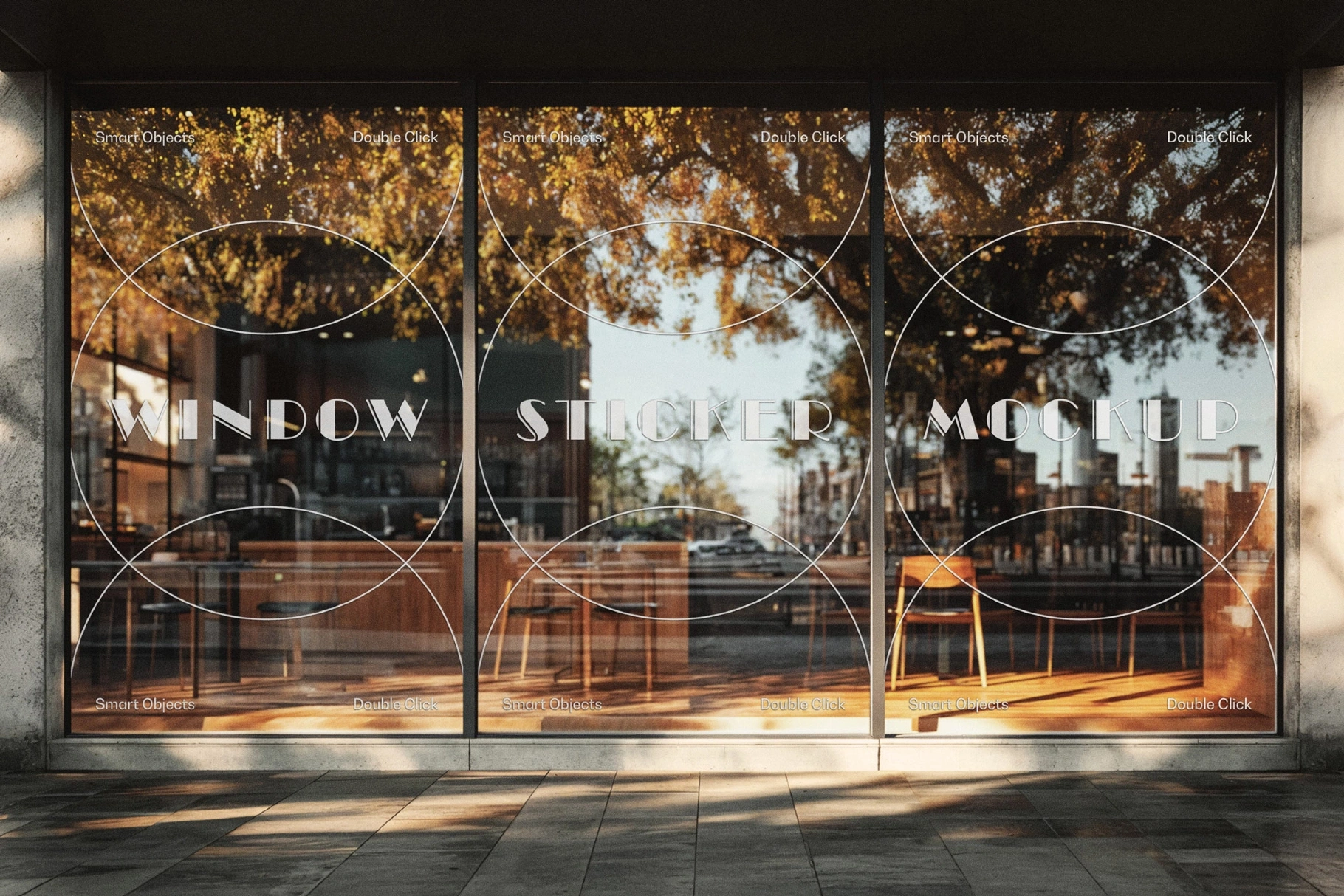Café Storefront Window Decal Mockup