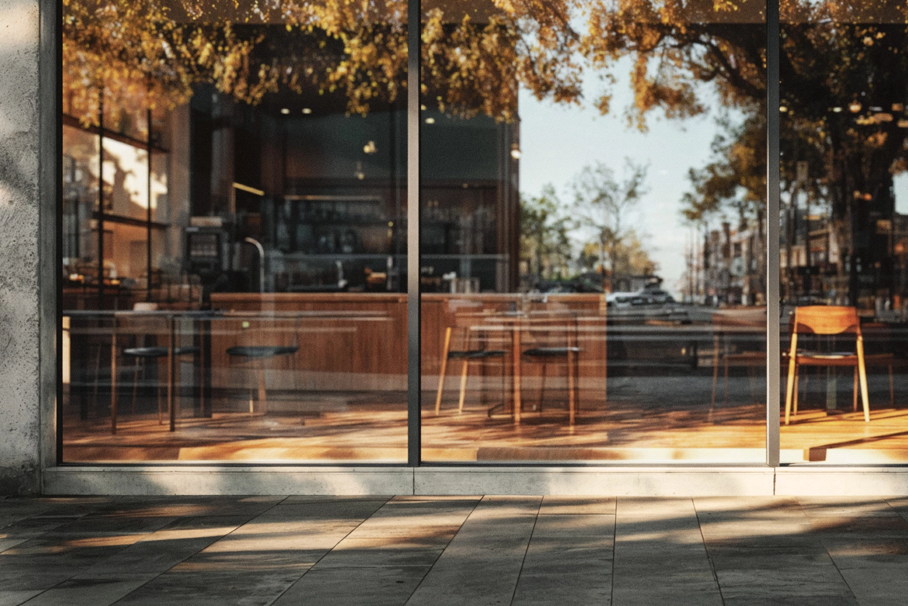 Café Storefront Window Decal Mockup