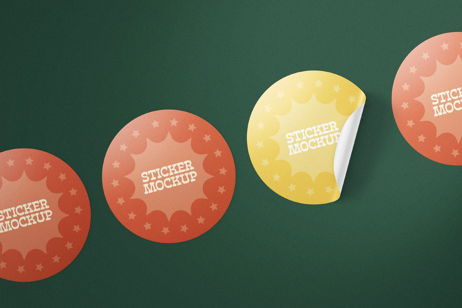 Round Label Stickers Mockup