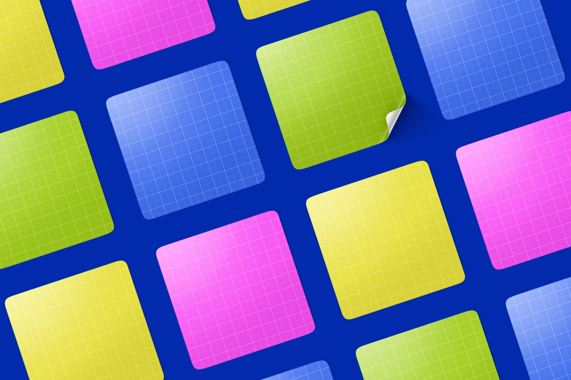 Square Sticker Display Mockup