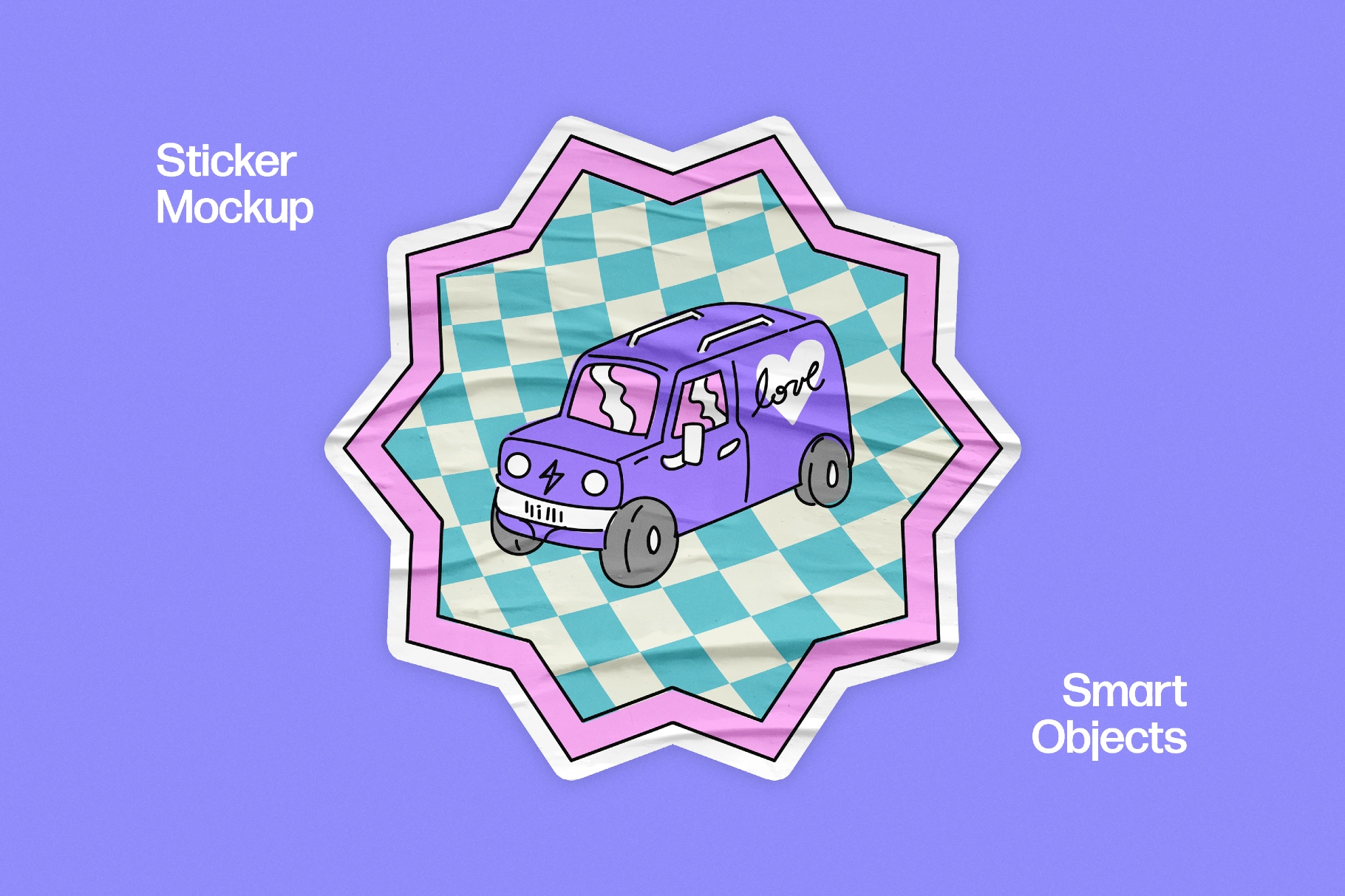 Creased Sticker Mockup