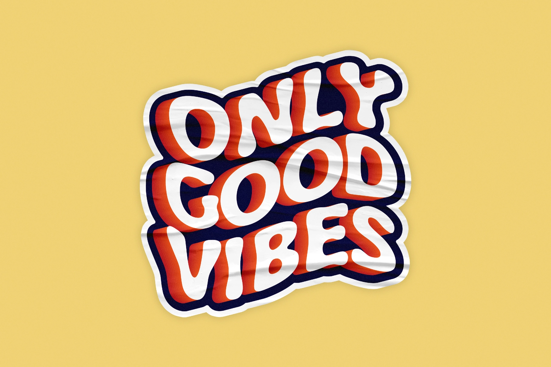 Creased Sticker Mockup