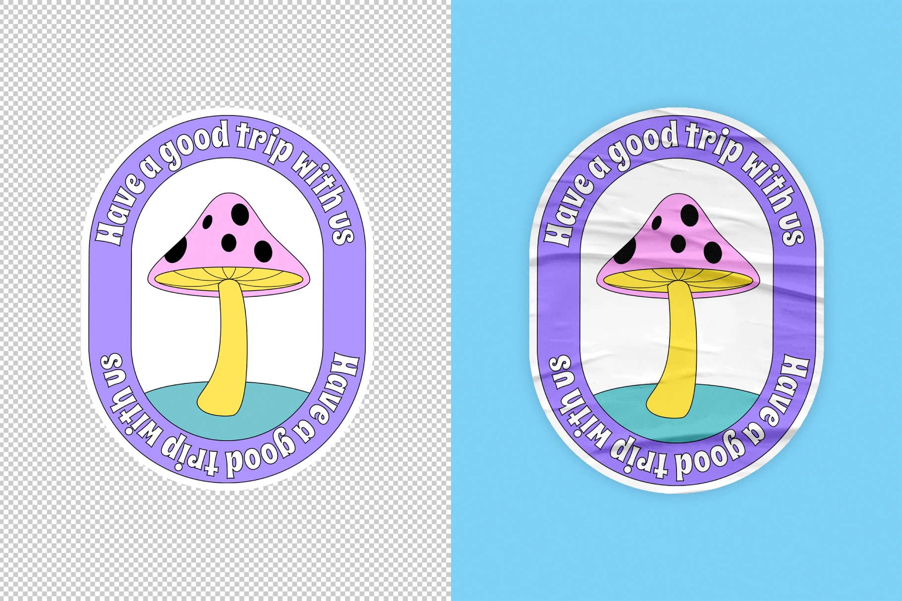 Creased Sticker Mockup