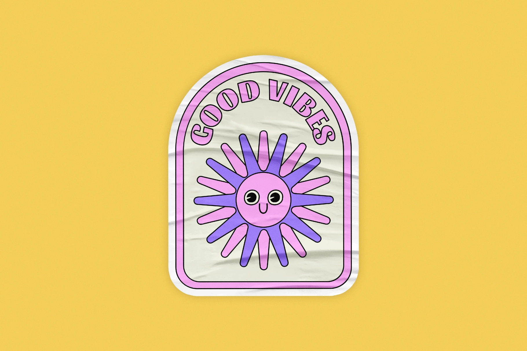 Creased Sticker Mockup