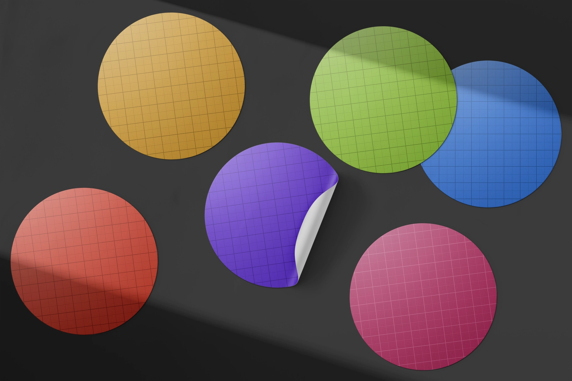 Circular Stickers Mockup