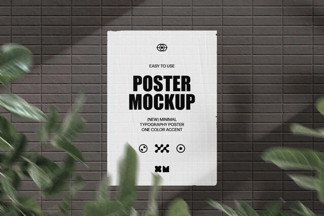 Minimal Poster Mockup with Botanical Blur