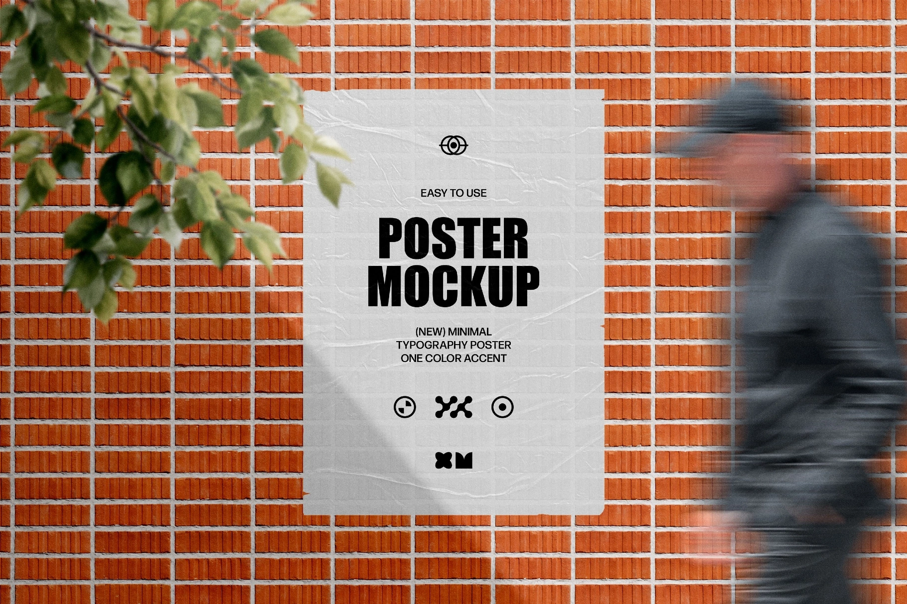 Red Brick Wall Poster Mockup