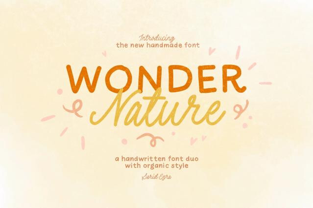 Wonder Nature - Monoline Font Duo