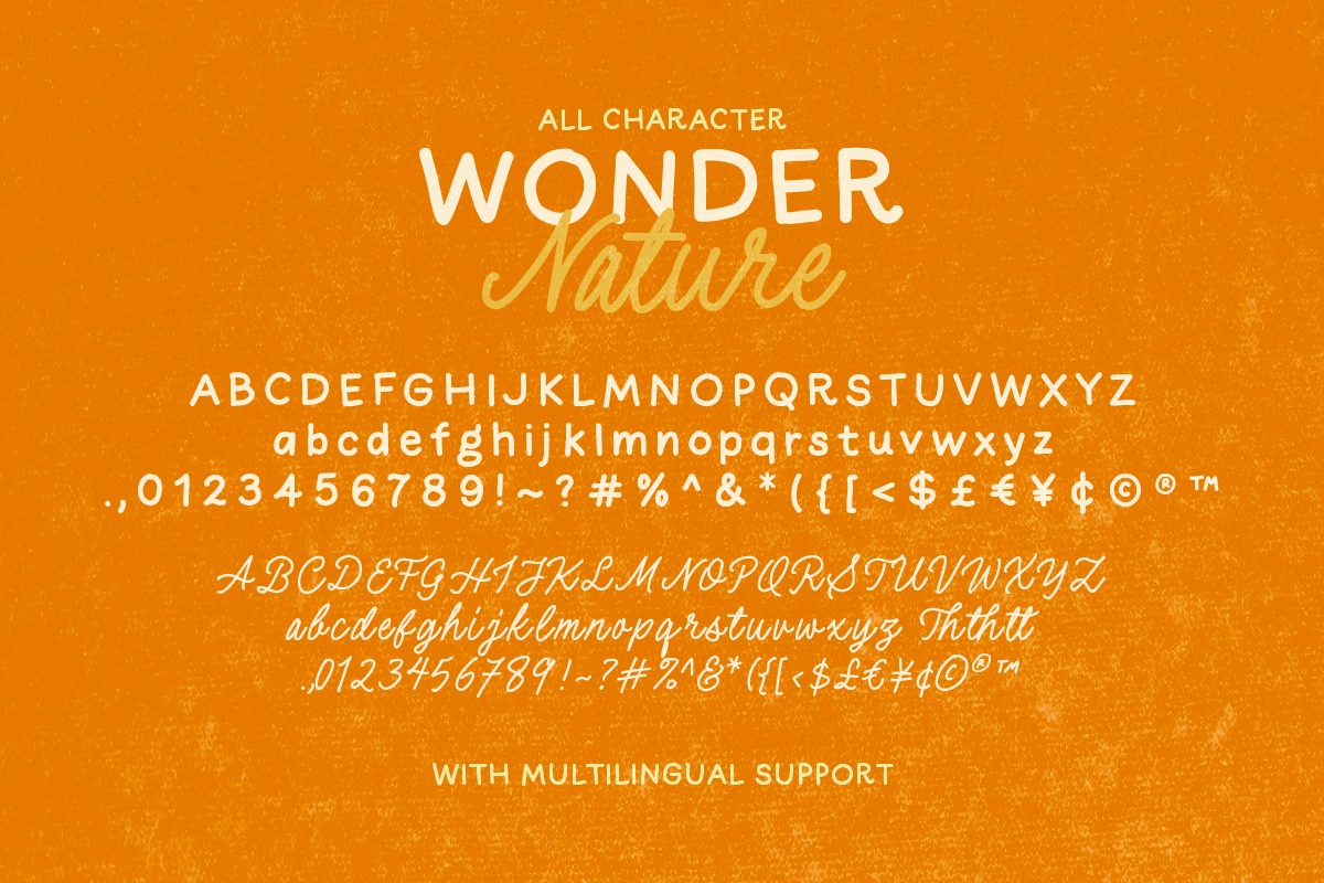 Wonder Nature - Monoline Font Duo