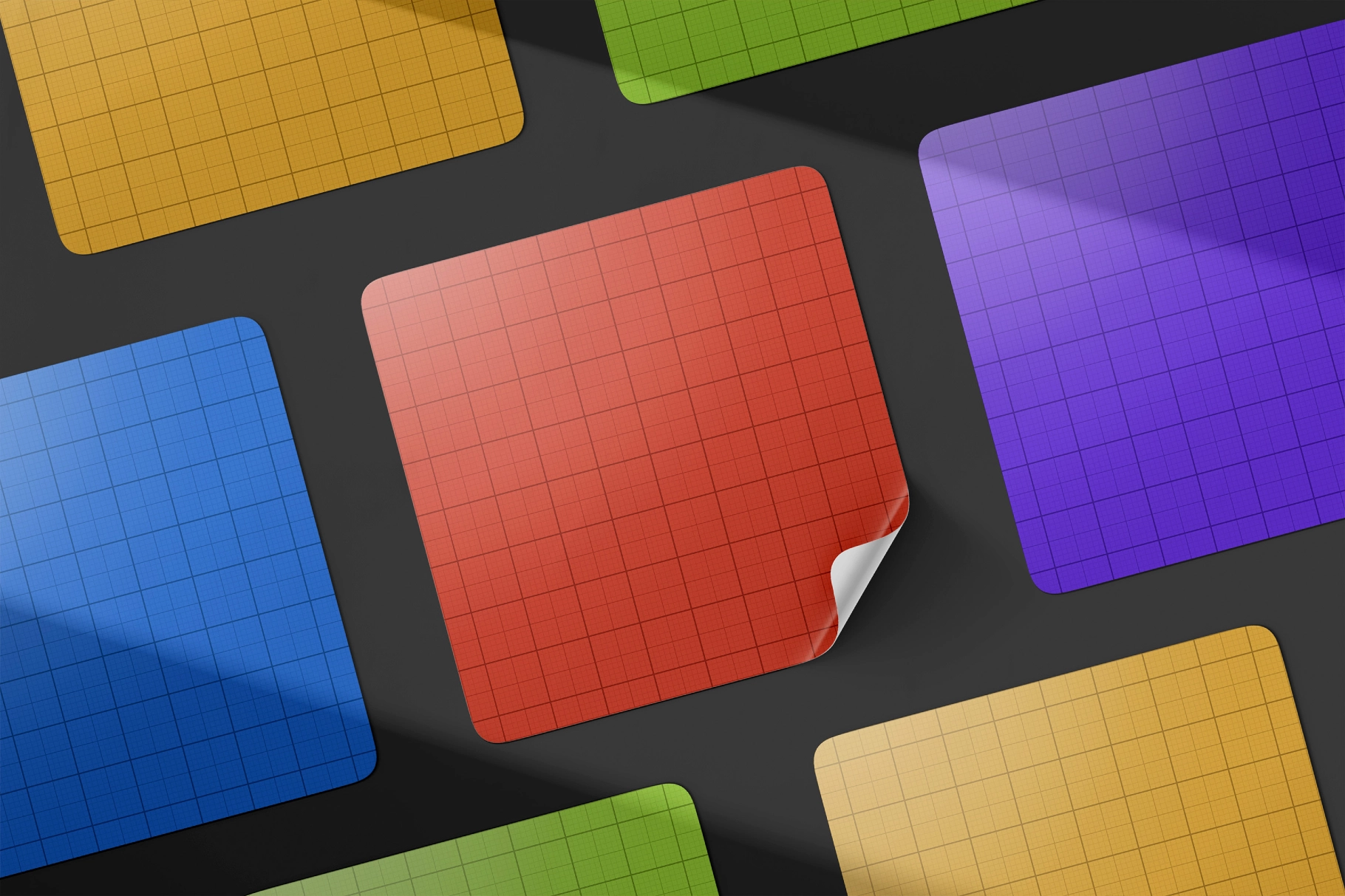 Glossy Stickers Layout Mockup