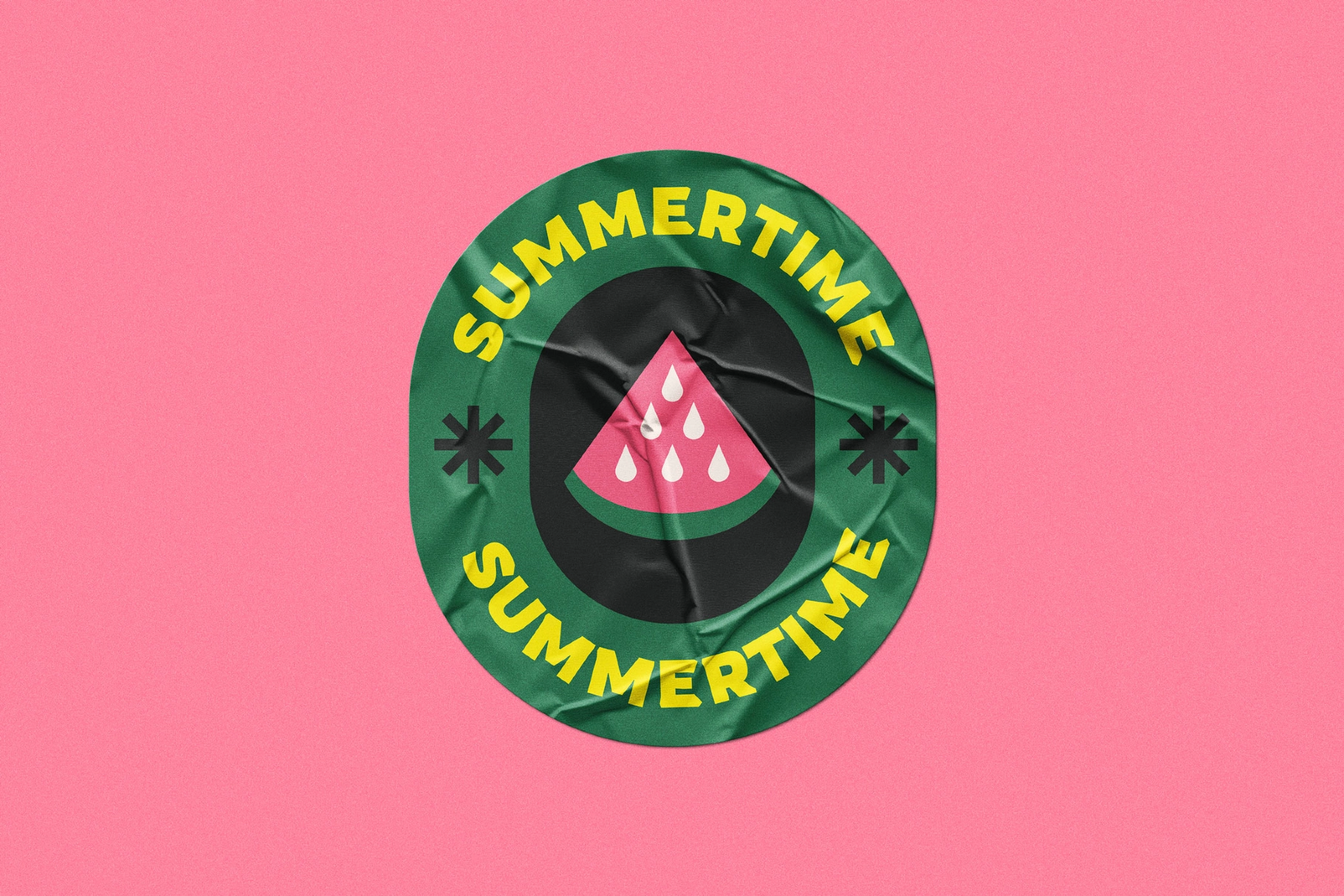 Wrinkled Vinyl Sticker Mockup