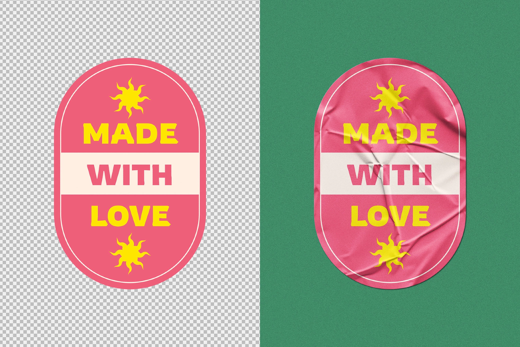 Wrinkled Vinyl Sticker Mockup