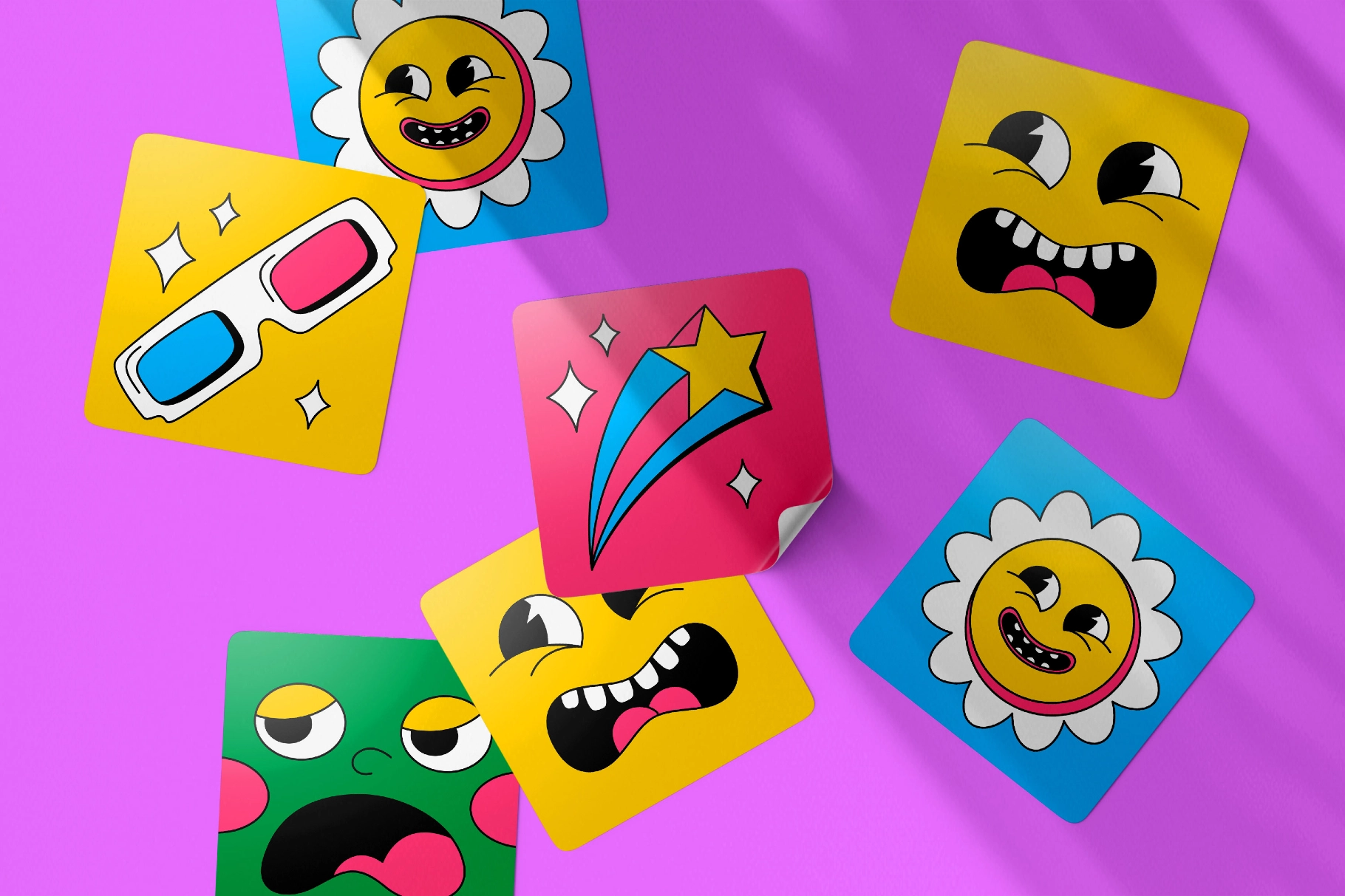 Square Vinyl Sticker Mockups