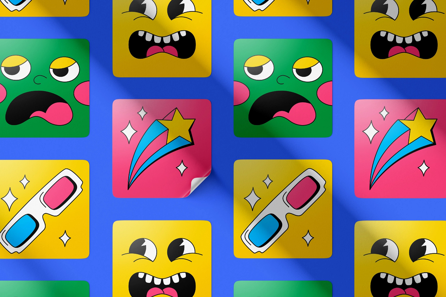 Square Vinyl Sticker Mockups