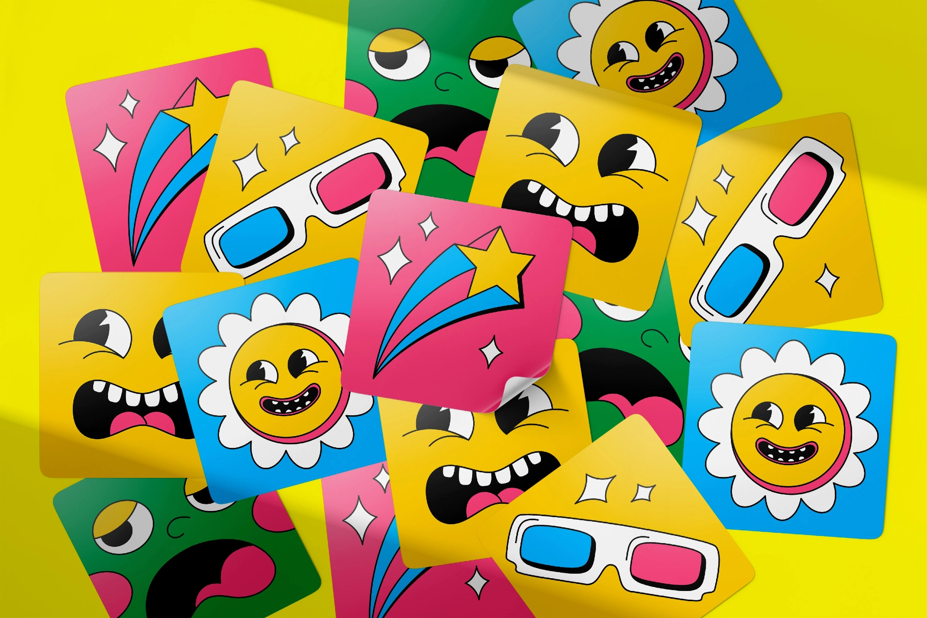 Square Vinyl Sticker Mockups