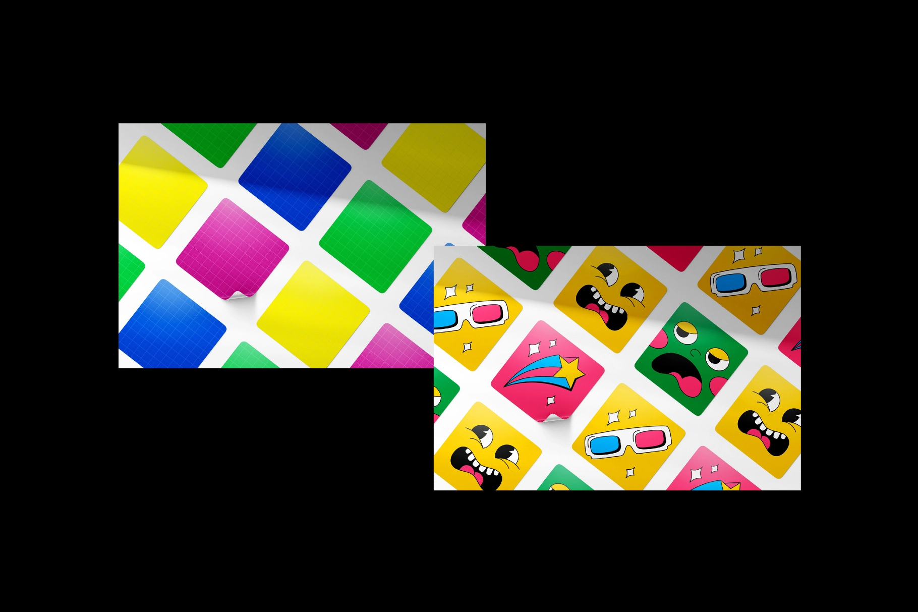 Square Vinyl Sticker Mockups