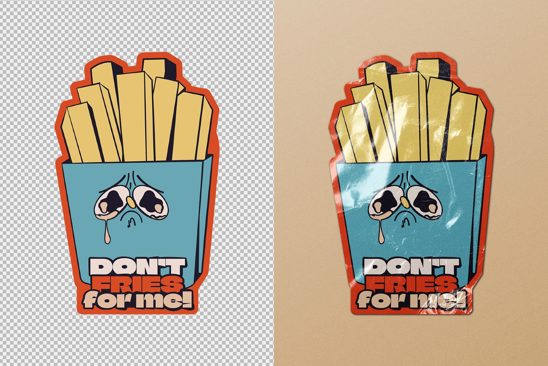 Shiny Die-Cut Sticker Mockup