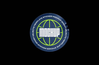 Round Sticker Mockup with Wrinkles & Edge Dent