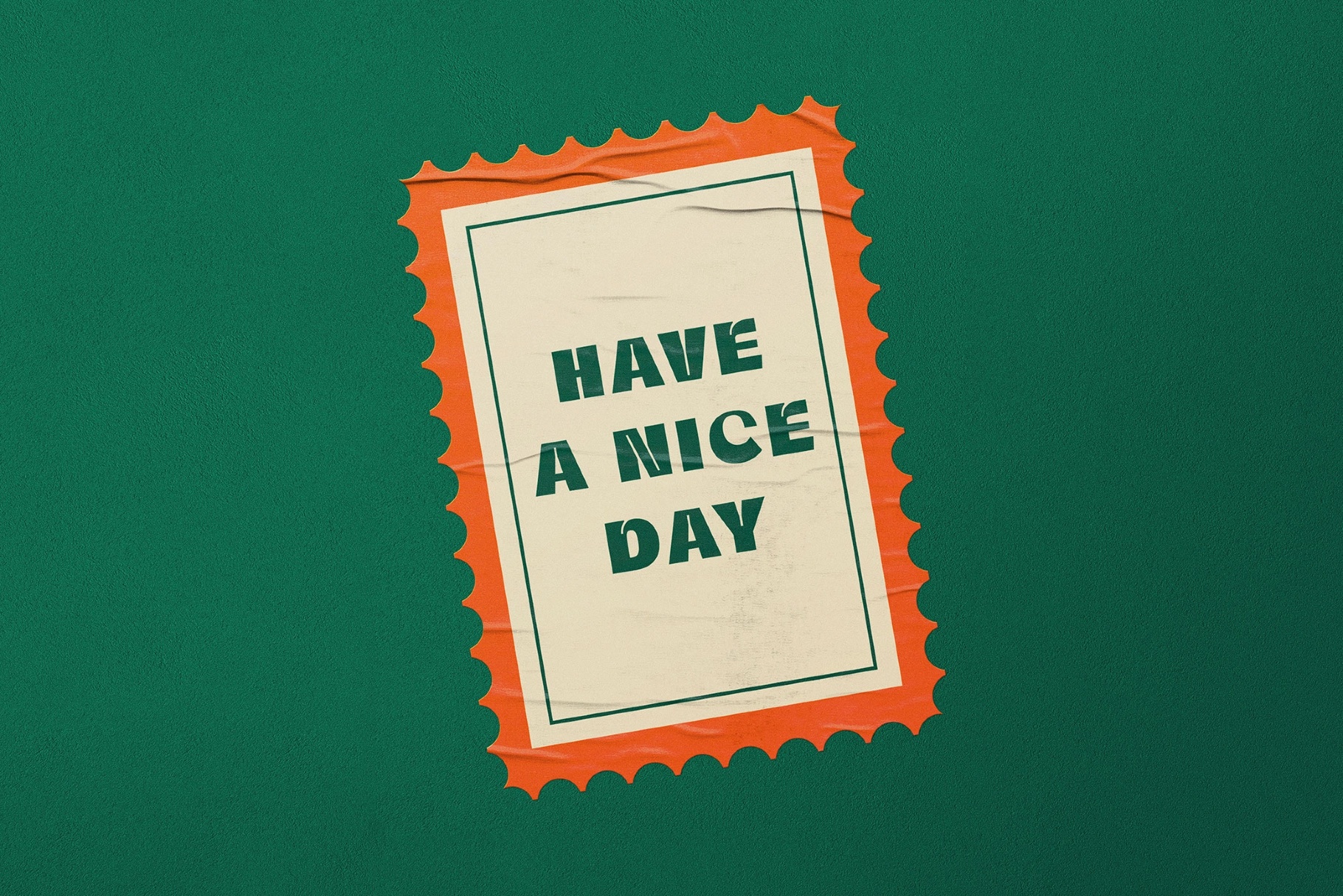 Creased Plastic Stickers Mockup