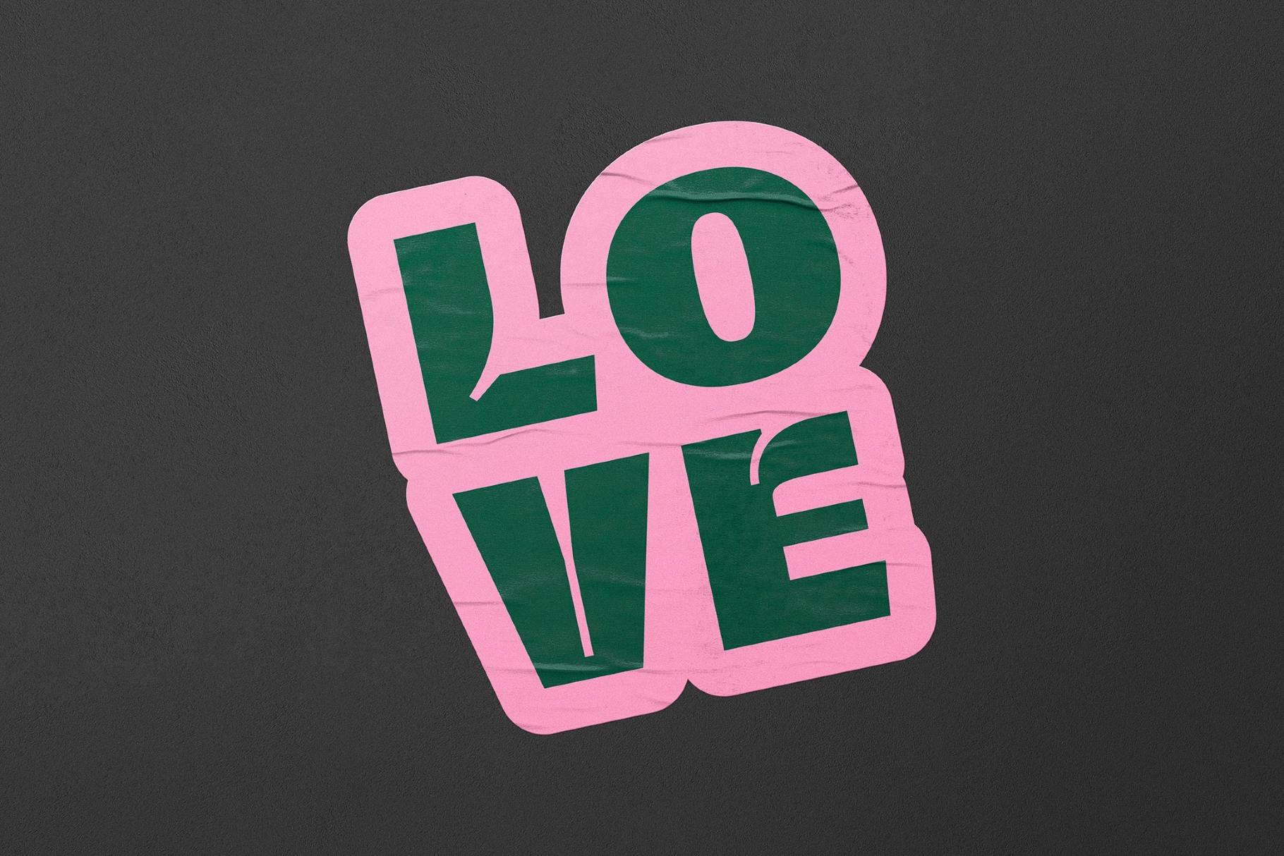 Creased Plastic Stickers Mockup