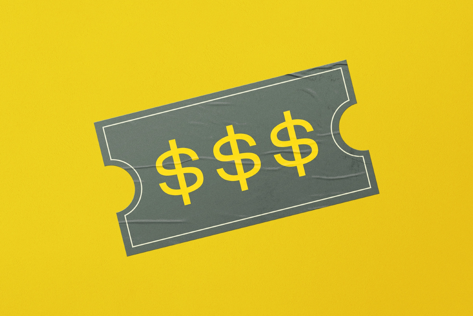 Creased Plastic Stickers Mockup