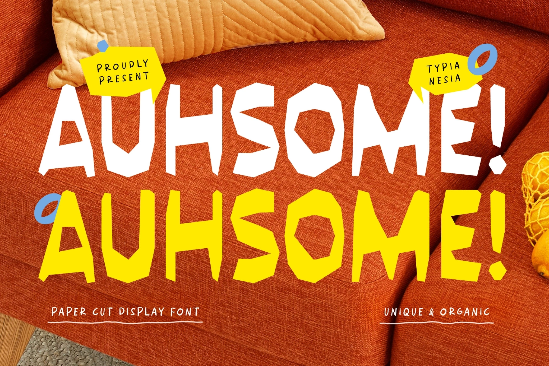Auhsome - Handcrafted PaperCut Font