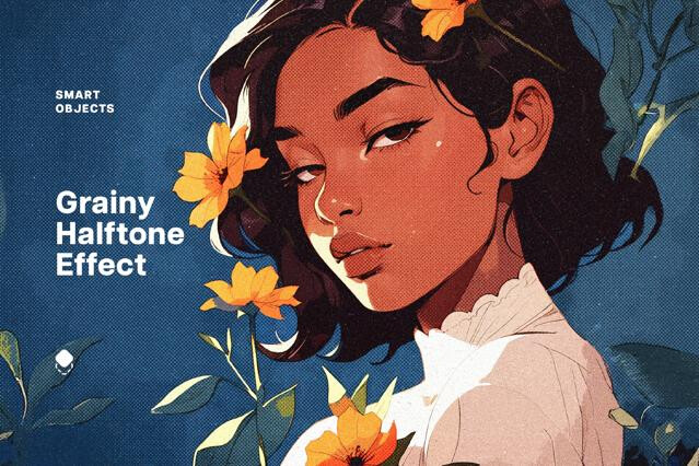 Grainy Halftone Photo Effect