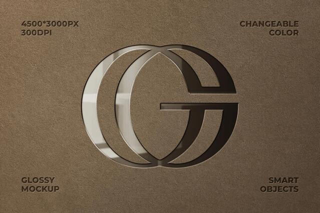 Glossy Debossed Logo Mockup