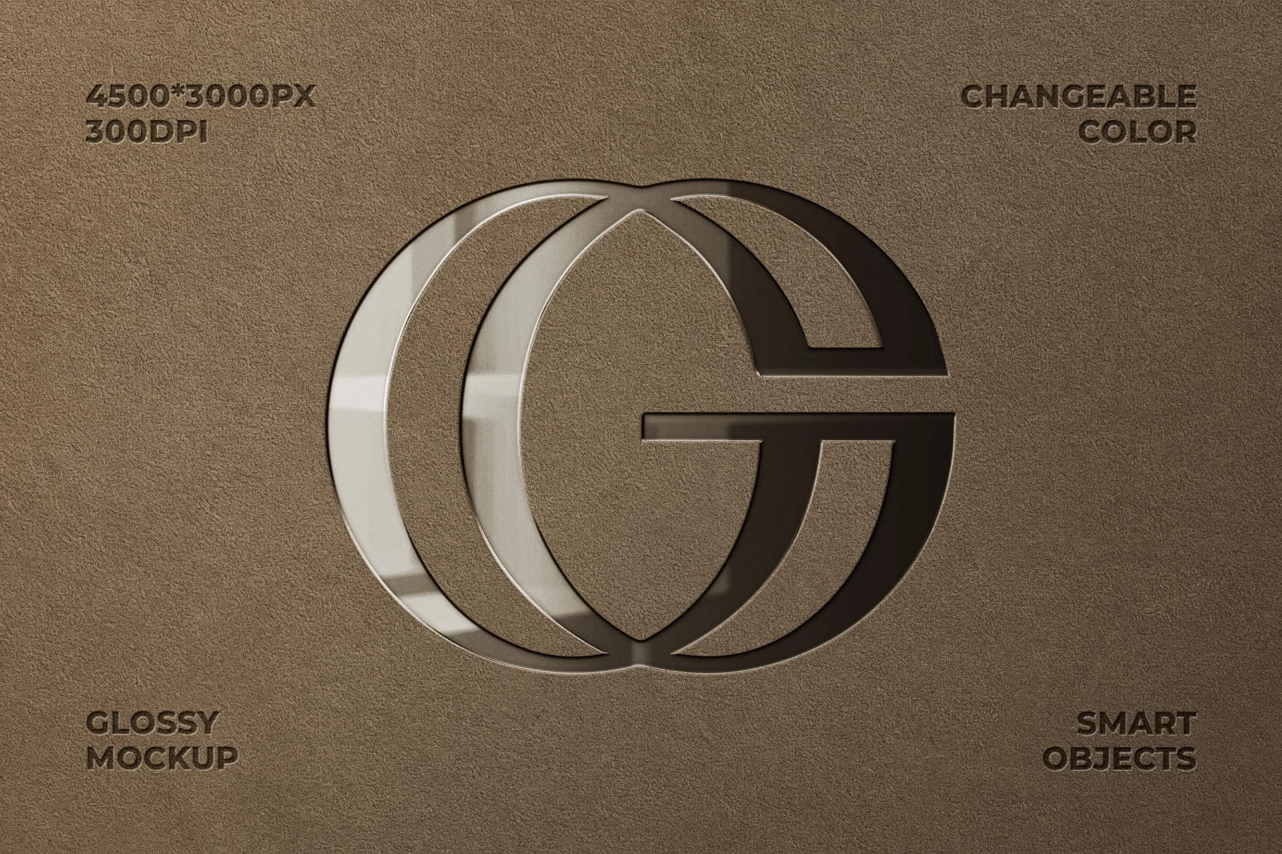 Glossy Debossed Logo Mockup